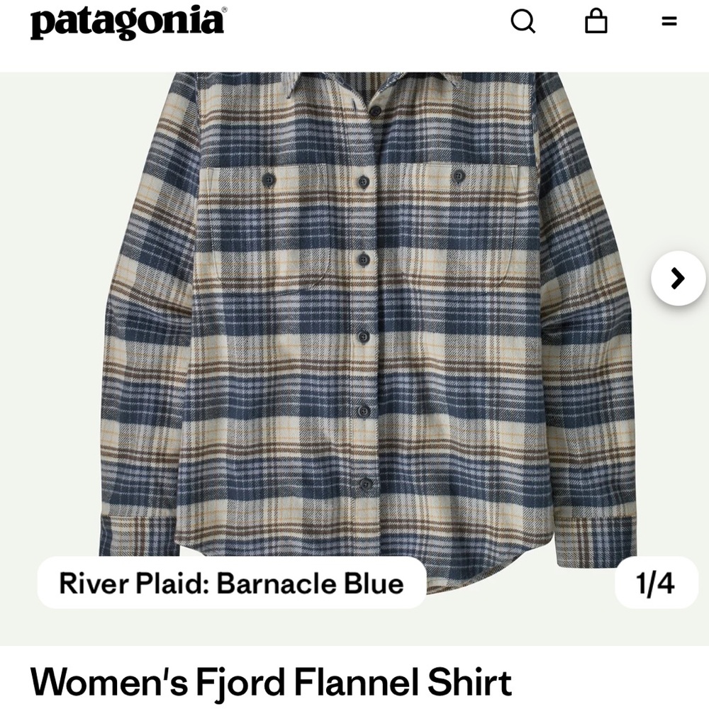 Patagonia Women's Fjord Flannel Shirt - Barnacle Blue Plaid